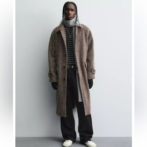 ZARA FAUX FUR WOOL COAT